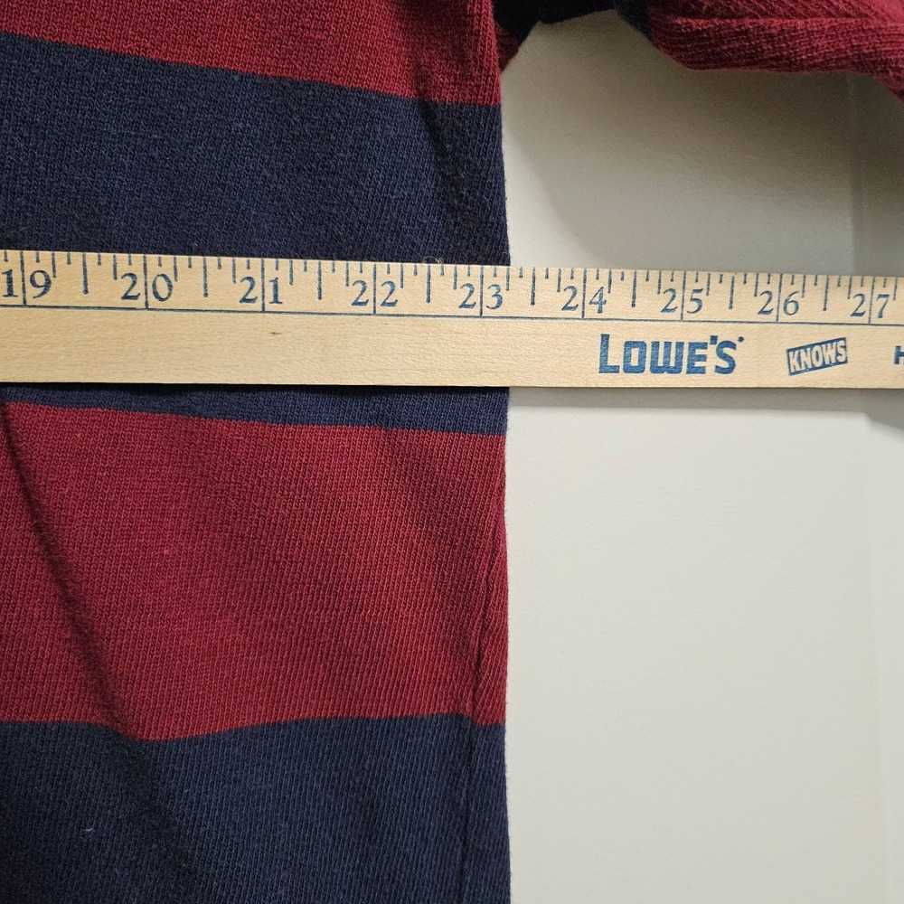 VTG St. John's Bay Rugby Shirt Mens L Red Blue Striped Long Sleeve Cotton Preppy - Picture 5 of 8